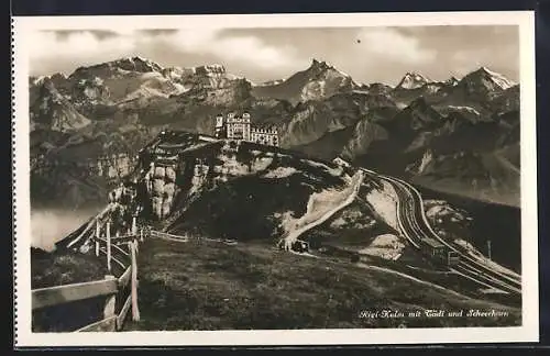 AK Rigi-Kulm, Bergbahn mit Tödi und Scheerhorn