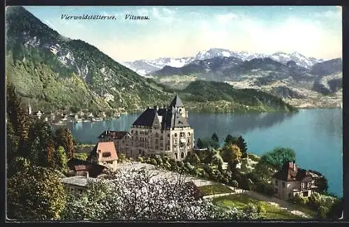 AK Vitznau /Vierwaldstättersee, Hotel mit Bergen