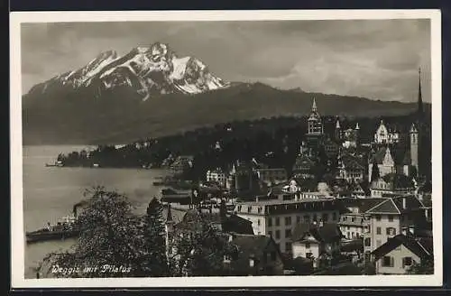 AK Weggis, Blick gegen den Pilatus