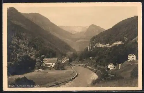 AK Champ du Moulin, Ortsansicht aus der Vogelschau