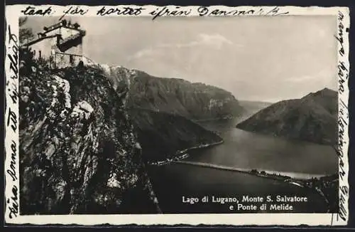 AK Lugano /Lago di Lugano, Monte S. Salvatore e Ponte di Melide