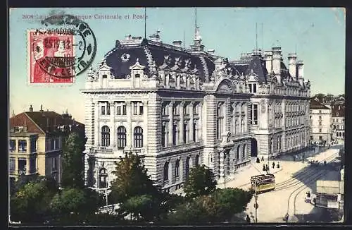 AK Lausanne, Banque Cantonale et Poste, Strassenbahn