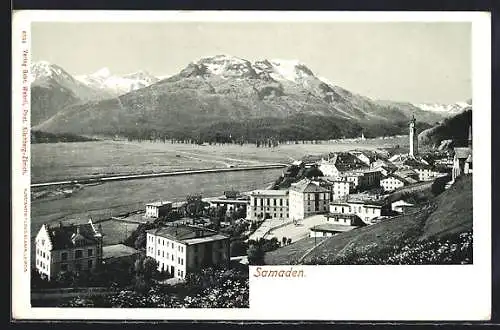 AK Samaden, Ortsansicht und Blick ins Tal