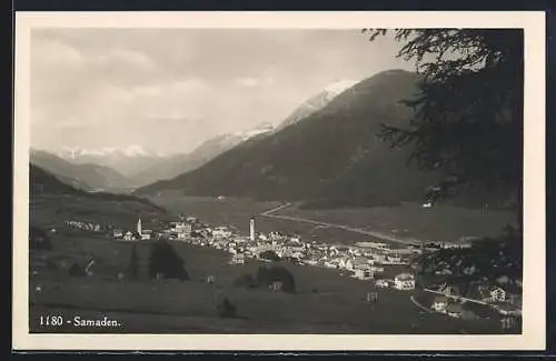 AK Samaden, Blick auf den Ort und ins Tal