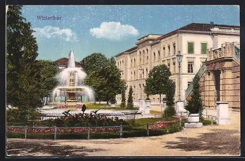 AK Winterthur, Gebäude und Brunnen