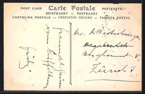 AK Paris, Flugzeug über dem Eiffelturm