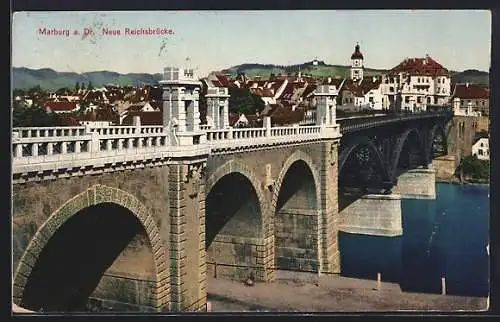 AK Maribor / Marburg, Neue Reichsbrücke über die Drau