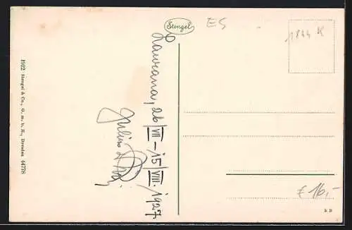 AK Lovrana, Strassenpartie mit Bäckerei