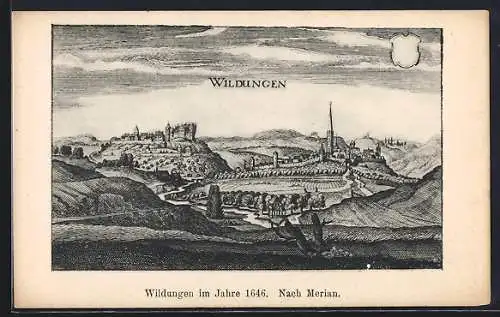 AK Bad Wildungen, Alte Ansicht der Stadt nach Merian