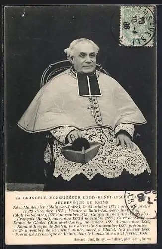 AK Monseigneur Louis-Henri-Joseph Lucon, Archevêque de Reims