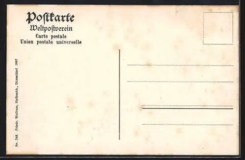 AK Düsseldorf, Kaisl. Ober-Post-Direktions-Gebäude, Strassenbahn
