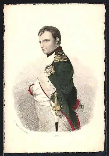 Künstler-AK Napoleon, Bonaparte in charakeristischer Pose