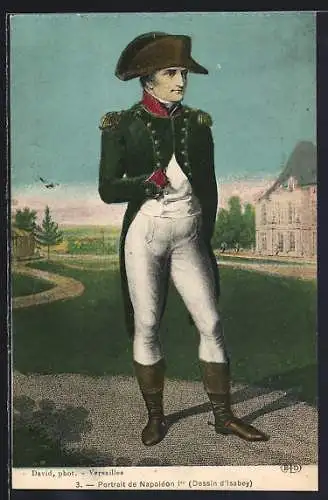 AK Portrait de Napoléon Ier, Dessin d`Isabey