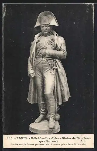 AK Paris, Hôtel des Invalides, Statue de Napoléon