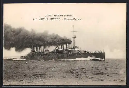 AK Croiseur-Cuirassé Edgar-Quinet, Marine Militaire Francaise, Kriegsschiff