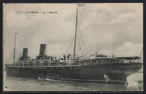 AK Le Havre, Passagierschiff La Savoie im Hafen