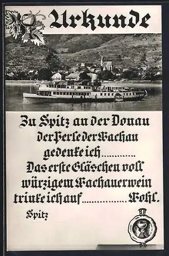 AK Spitz an der Donau, Der Salondampfer Johann Strauss