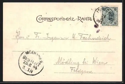 AK Innichen, Strassenpartie mit Blick auf den Haunold