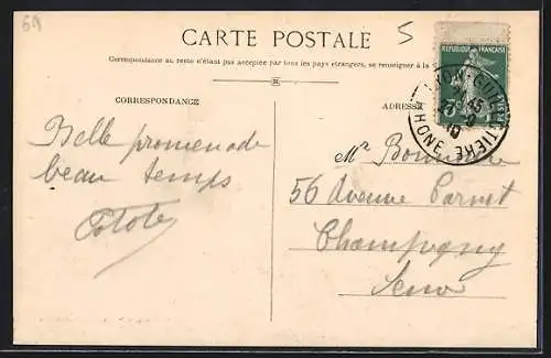 AK Saint-Nizier-d`Azergues, La Boucle avec viaduc et paysage vallonné
