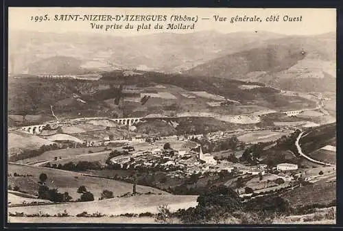 AK Saint-Nizier-d`Azergues, Vue générale côté Ouest depuis le plat du Mollard