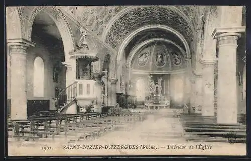 AK Saint-Nizier-d`Azergues, Intérieur de l`Église