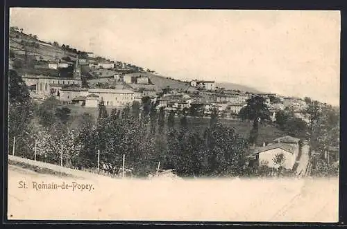 AK Saint-Romain-de-Popey, Vue sur le village et les collines environnantes