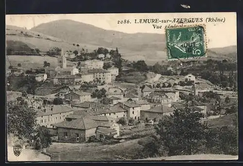 AK Lamure-sur-Azergues, Vue générale du village et des collines