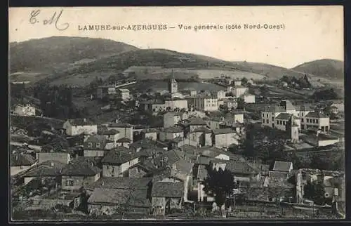 AK Lamure-sur-Azergues, Vue générale (côté Nord-Ouest)