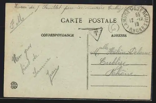 AK Lamure-sur-Azergues, Vue générale (côté Nord-Ouest)