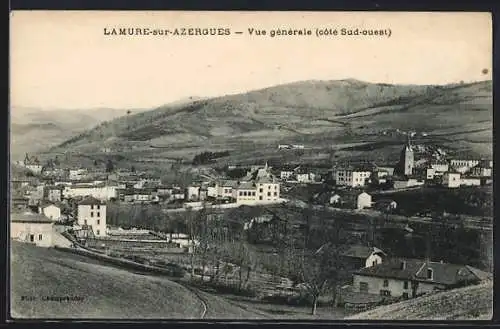 AK Lamure-sur-Azergues, Vue générale (côté Sud-ouest)