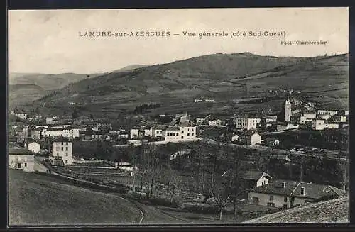 AK Lamure-sur-Azergues, Vue générale (côté Sud Ouest)