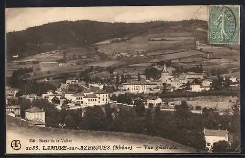 AK Lamure-sur-Azergues, Vue générale du village et des collines environnantes