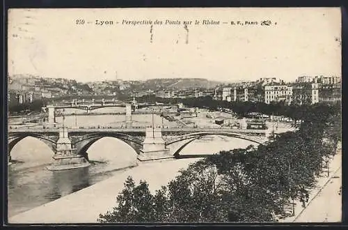 AK Lyon, Perspective des ponts sur le Rhône