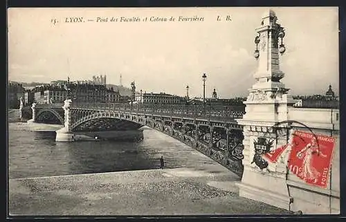 AK Lyon, Pont des Facultés et Coteau de Fourvières