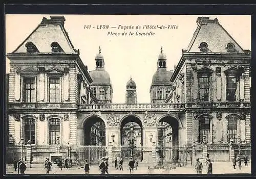 AK Lyon, Facade de l`Hôtel-de-Ville, Place de la Comédie