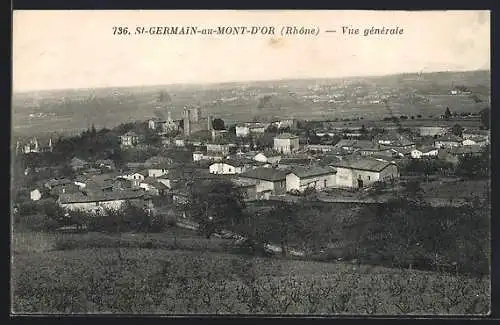 AK Saint-Germain-au-Mont-d`Or, Vue générale du village et de la campagne environnante