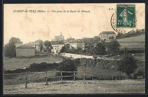 AK Saint-Igny-de-Vers, Vue prise de la Route de Monsols