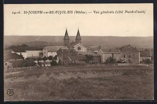 AK Saint-Joseph-en-Beaujolais, Vue générale (côté Nord-Ouest)