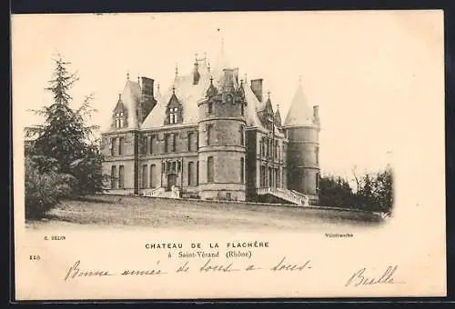 AK Saint-Vérand, Château de la Flachère majestueux avec parc verdoyant