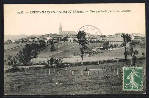 AK Saint-Martin-en-Haut, Vue générale prise du Couvent