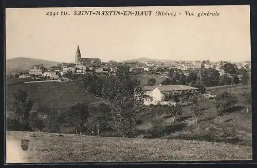 AK Saint-Martin-en-Haut, Vue générale du village dans le Rhône