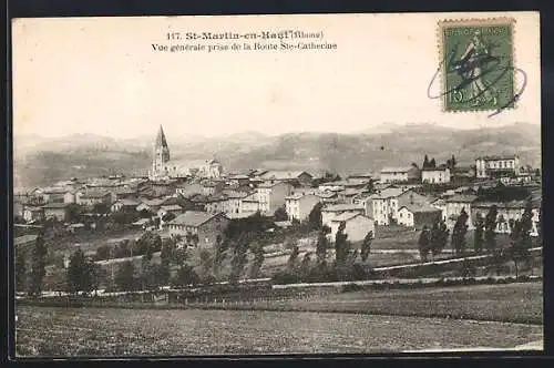 AK Saint-Martin-en-Haut, Vue générale prise de la Route Ste-Catherine