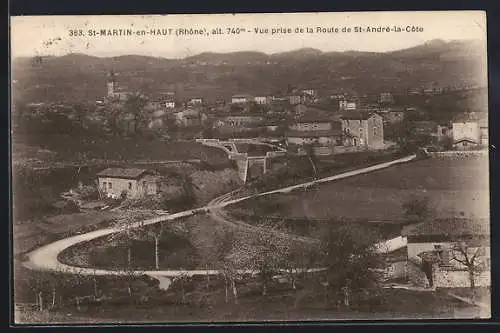 AK St-Martin-en-Haut, Vue prise de la Route de St-André-la-Côte