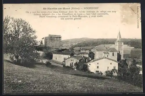 AK St-Martin-en-Haut, Restes du vieux Château et église de Rochefort, quartier général de Pierre Grataloup