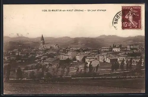 AK Saint-Martin-en-Haut, Un jour d`orage