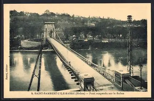 AK Saint-Rambert-l`Île-Barbe, Pont suspendu sur la Saône