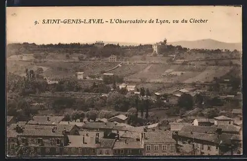 AK Saint-Genis-Laval, L`Observatoire de Lyon, vu du Clocher