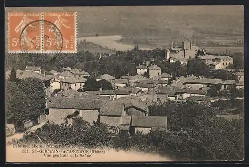 AK St-Germain-au-Mont-d`Or, Vue générale et la Saône