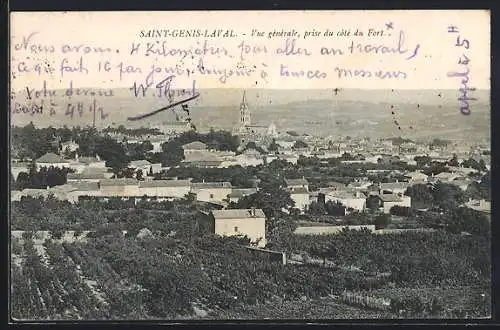 AK Saint-Genis-Laval, Vue générale prise du côté du Fort