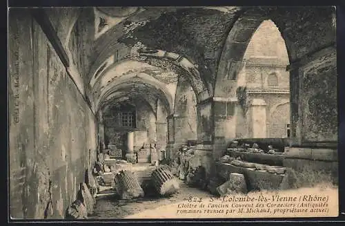 AK Sainte-Colombe-lès-Vienne, Cloître de l`ancien couvent des Cordeliers et antiquités romaines